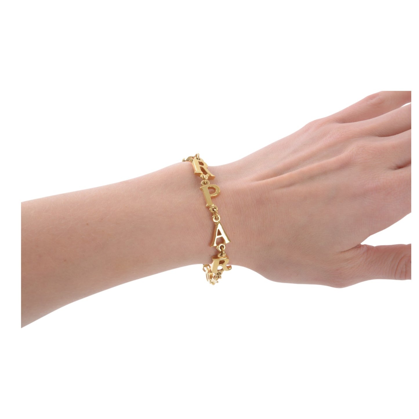 Dior Letter Bracelet Vintage Gold Color Metal Charm Paris Logo