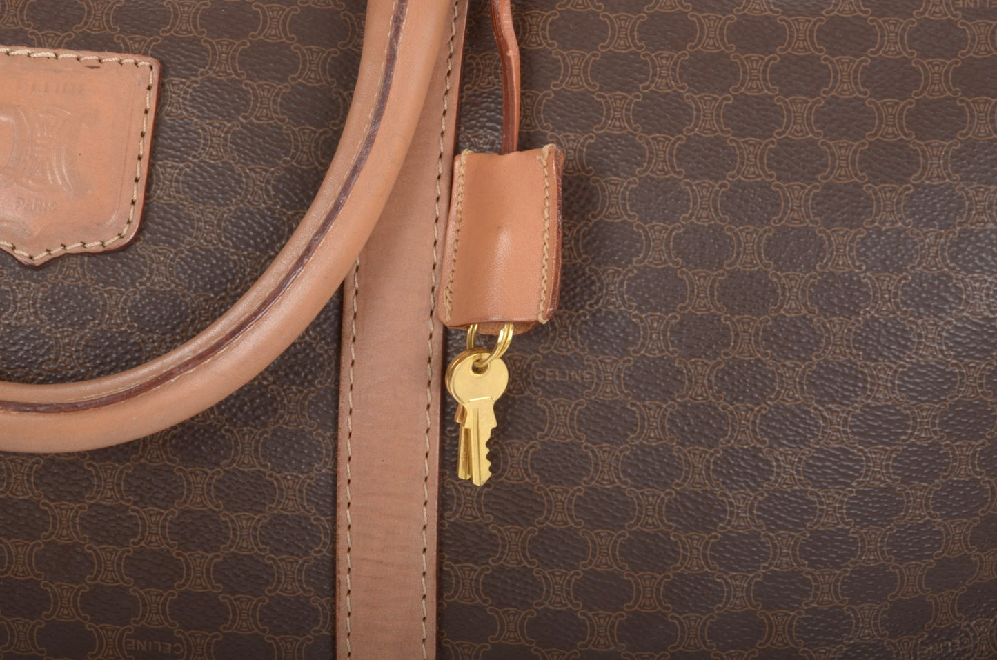 Celine Macadam Weekend Bag Boston Bag Triomphe Monogram Vintage Designer Classic