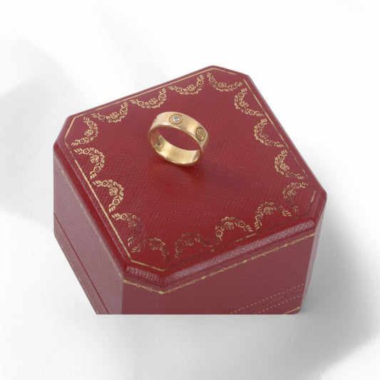 Cartier Diamond Love Ring 750 18k Gold Vintage 750 47 D50874