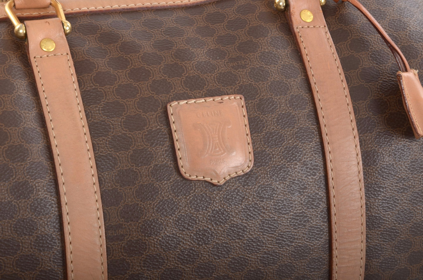 Celine Macadam Weekend Bag Boston Bag Triomphe Monogram Vintage Designer Classic