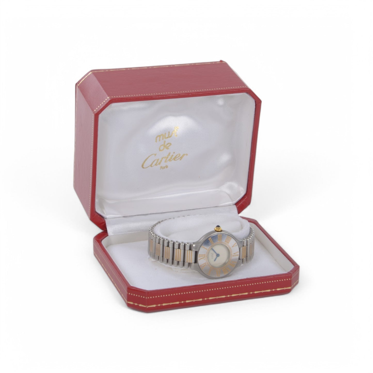 *Not working* Cartier Must 21 SM QZ Two-tone Ivory Dial Ladies Watch Wristwatch Women