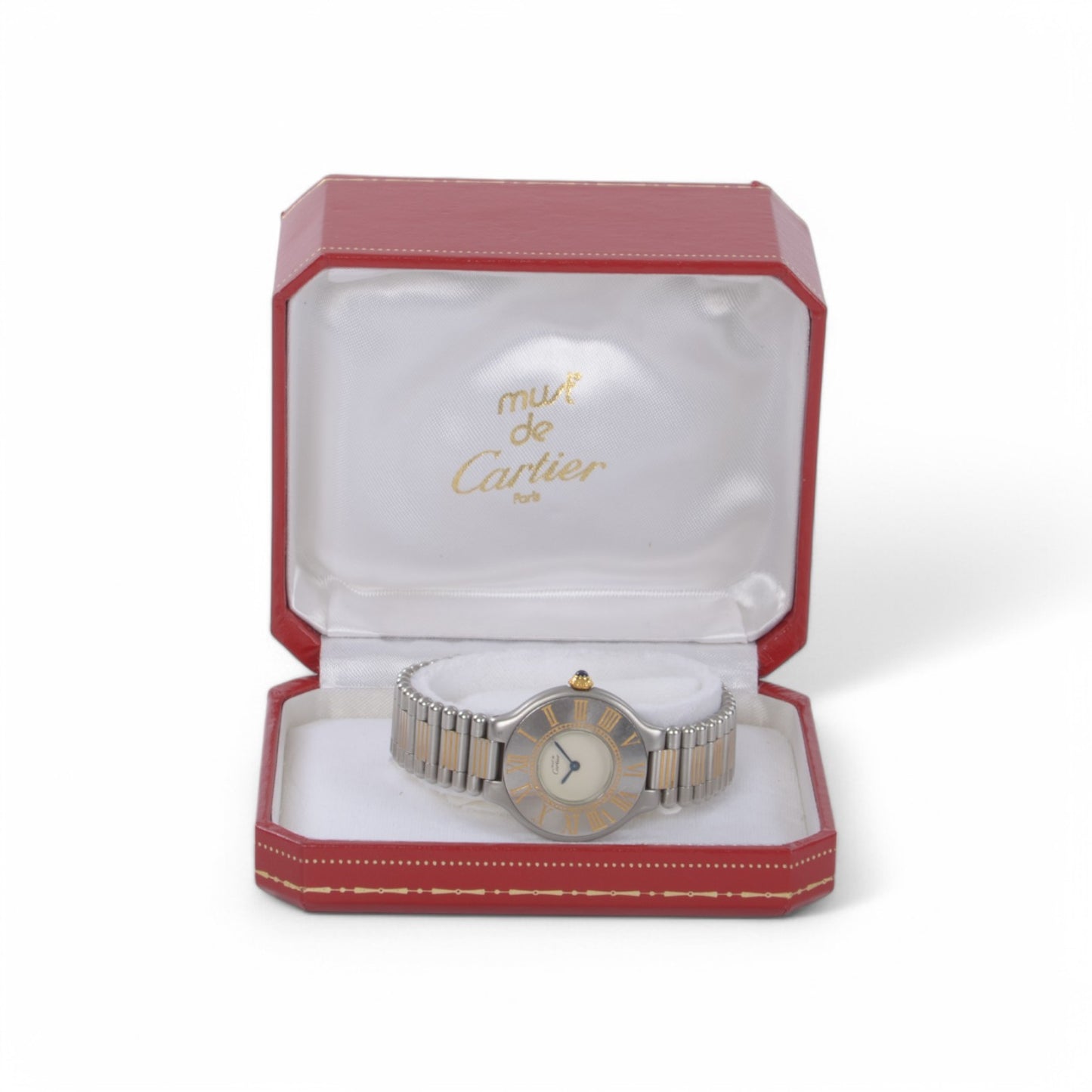 *Not working* Cartier Must 21 SM QZ Two-tone Ivory Dial Ladies Watch Wristwatch Women