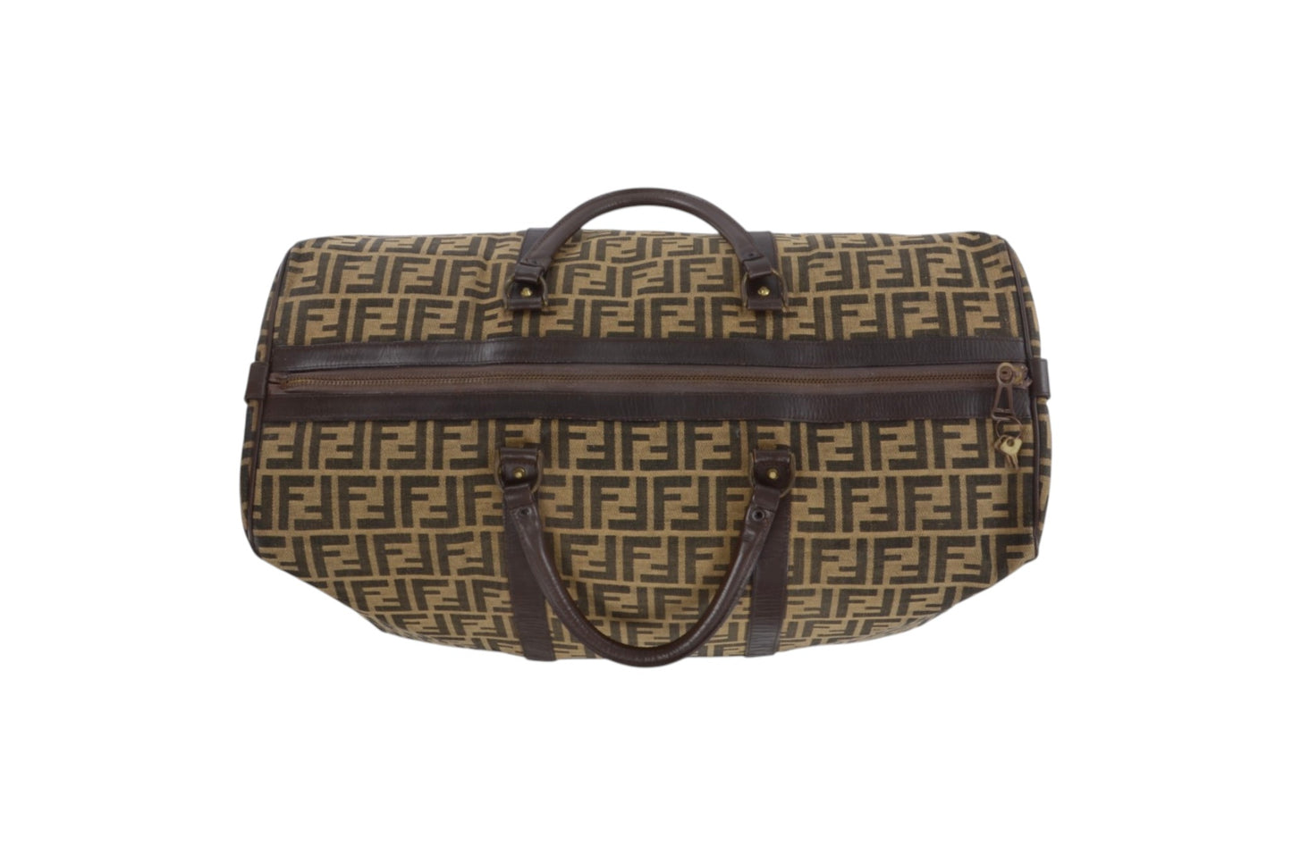 Fendi Zucca Boston Bag Vintage Weekendbag Travel Canvas Leather Designer Classic