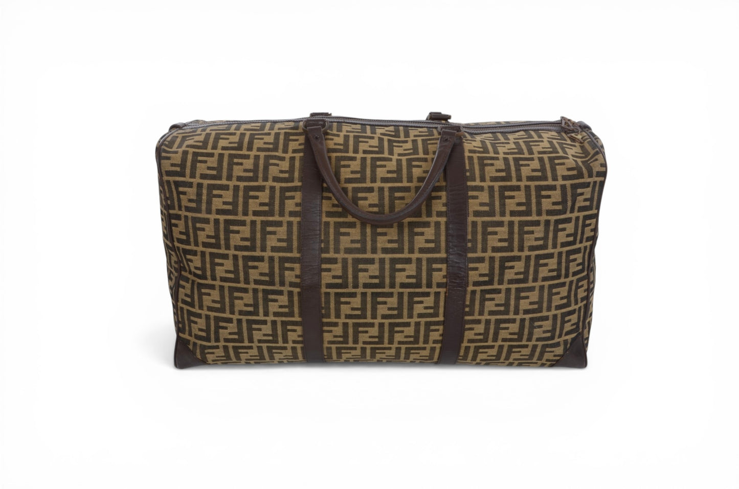 Fendi Zucca Boston Bag Vintage Weekendbag Travel Canvas Leather Designer Classic