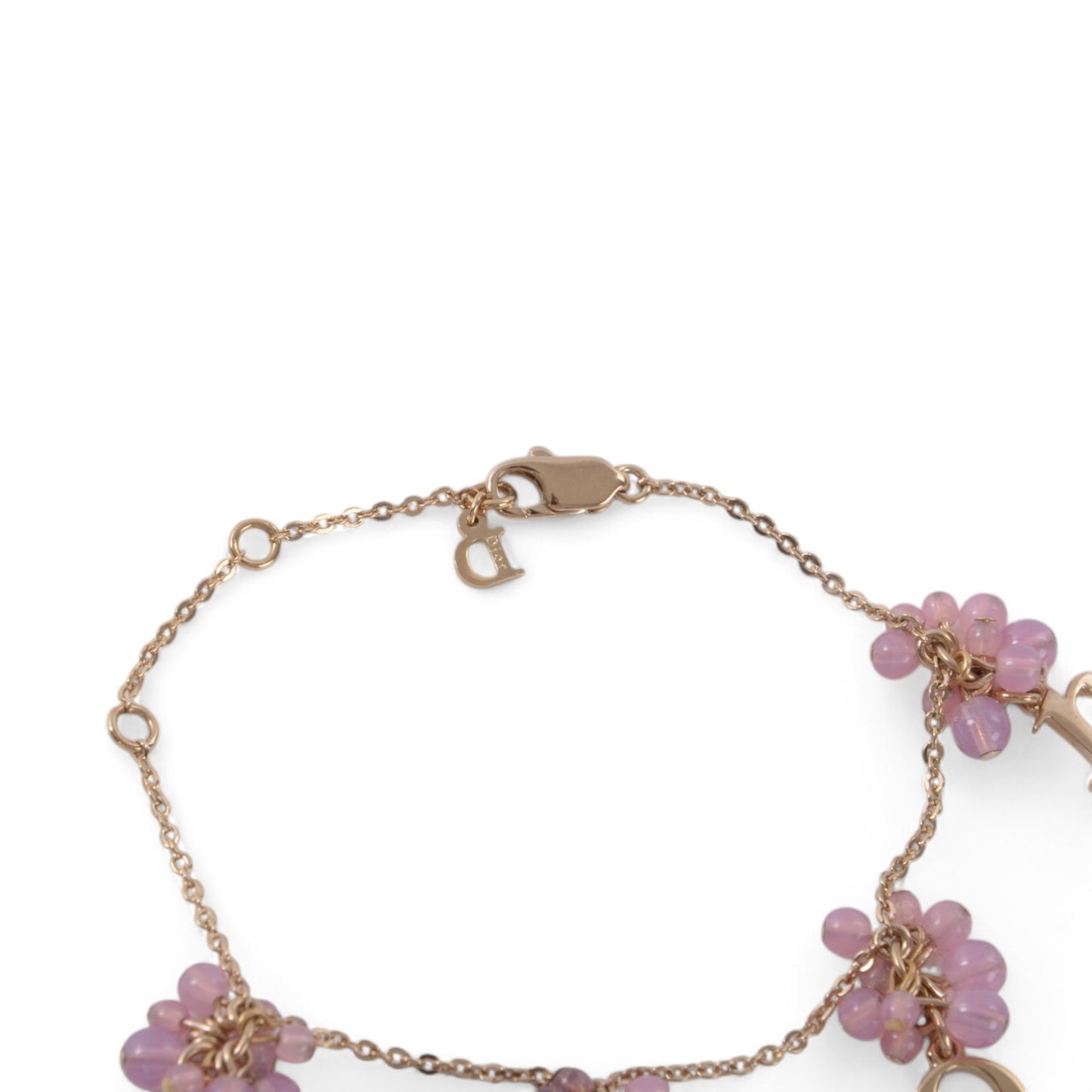 Dior Bracelet Flower Pearls Vintage Gold Color Metal