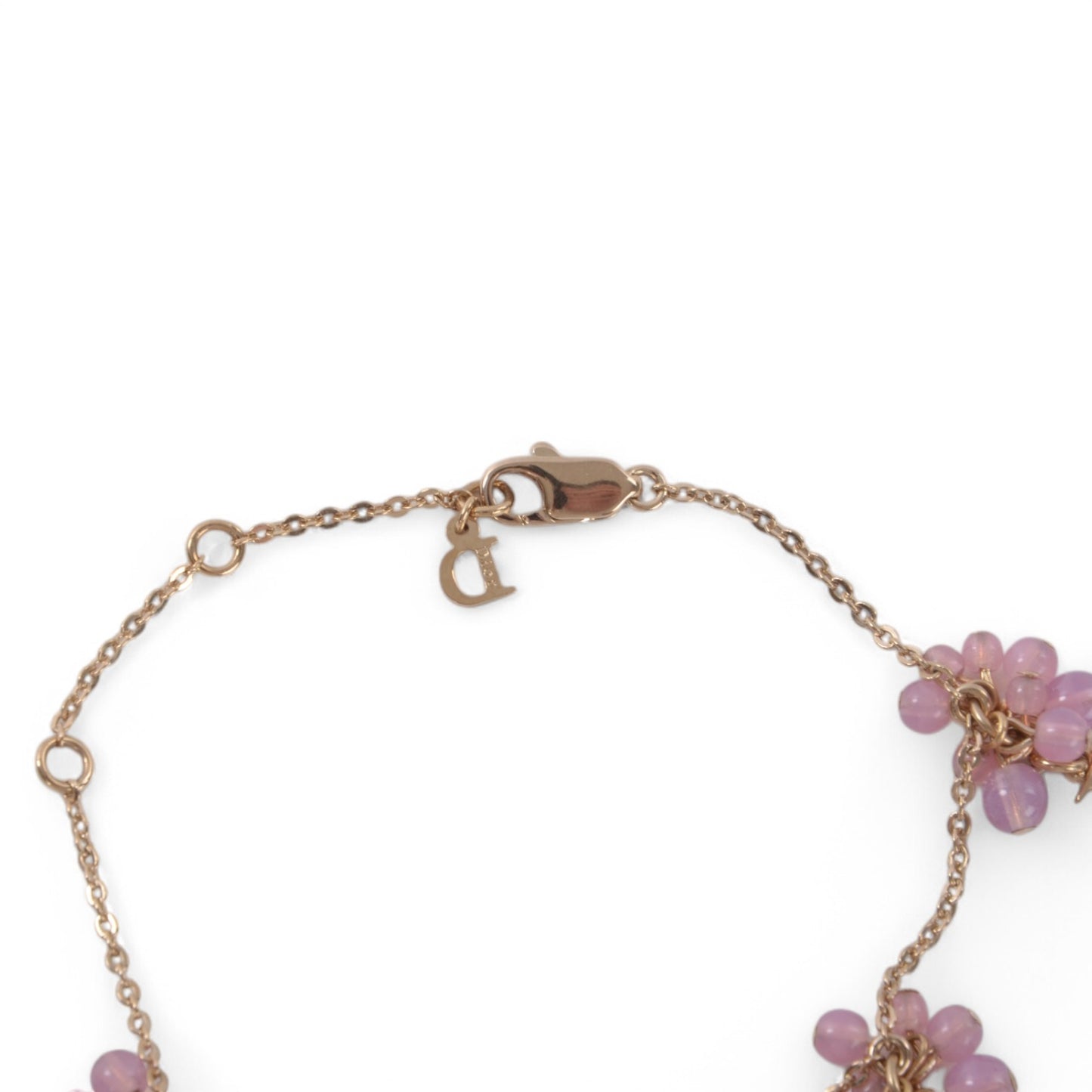 Dior Bracelet Flower Pearls Vintage Gold Color Metal