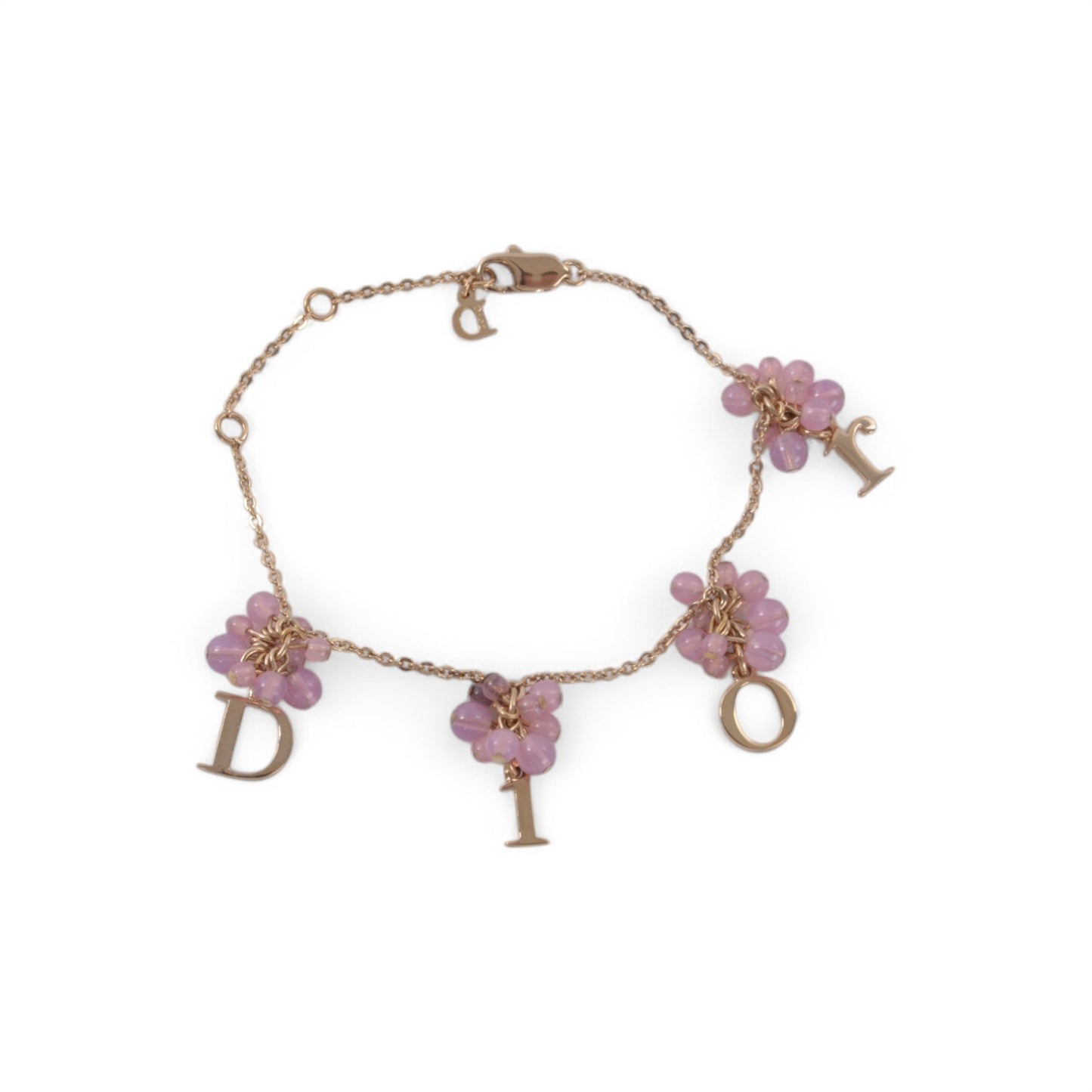 Dior Bracelet Flower Pearls Vintage Gold Color Metal