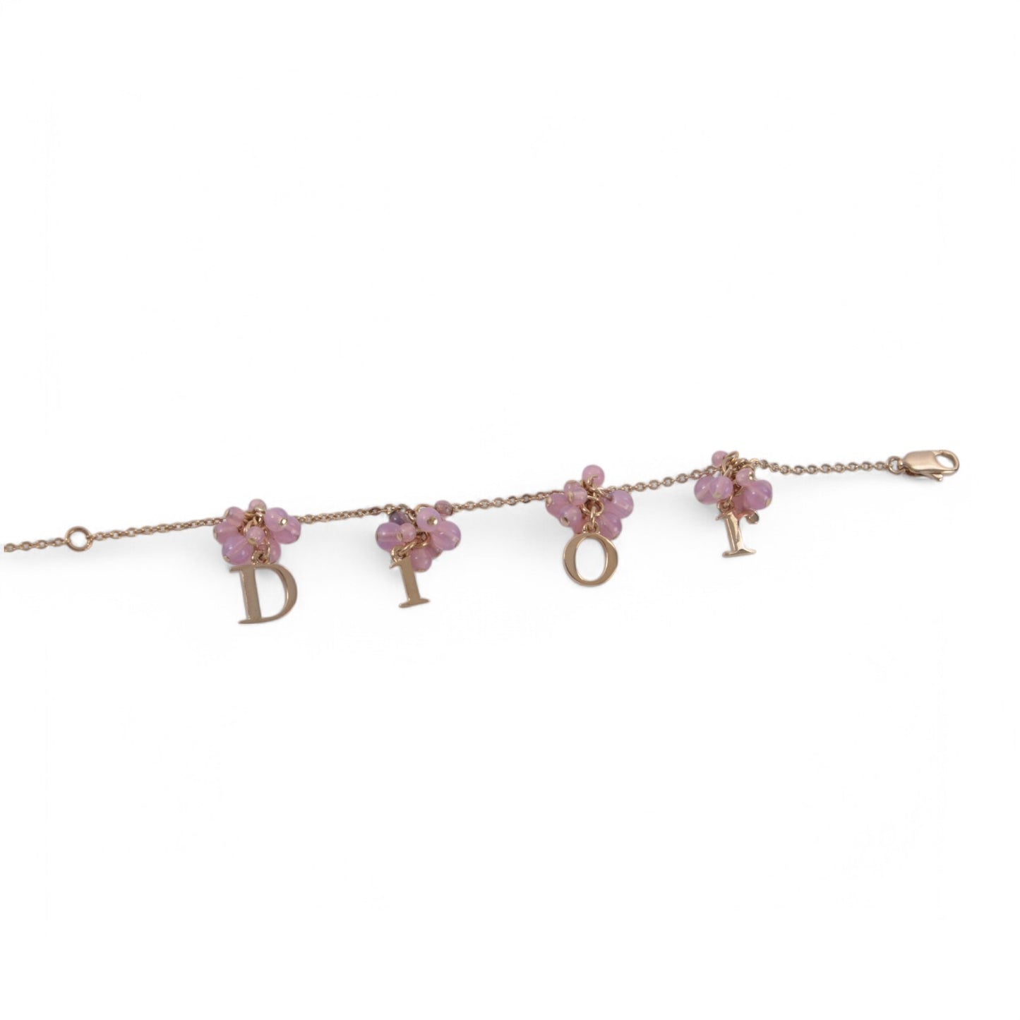 Dior Bracelet Flower Pearls Vintage Gold Color Metal