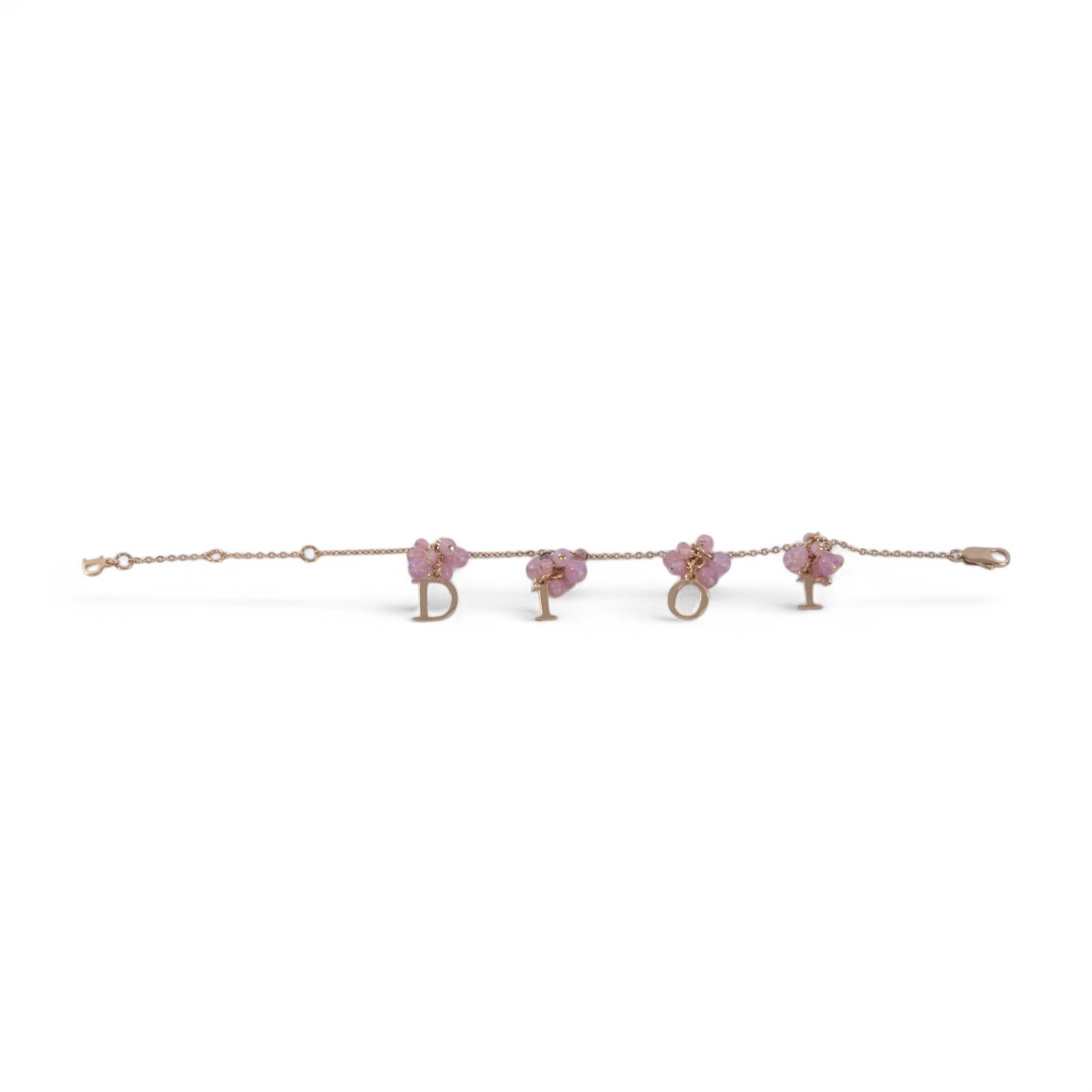 Dior Bracelet Flower Pearls Vintage Gold Color Metal