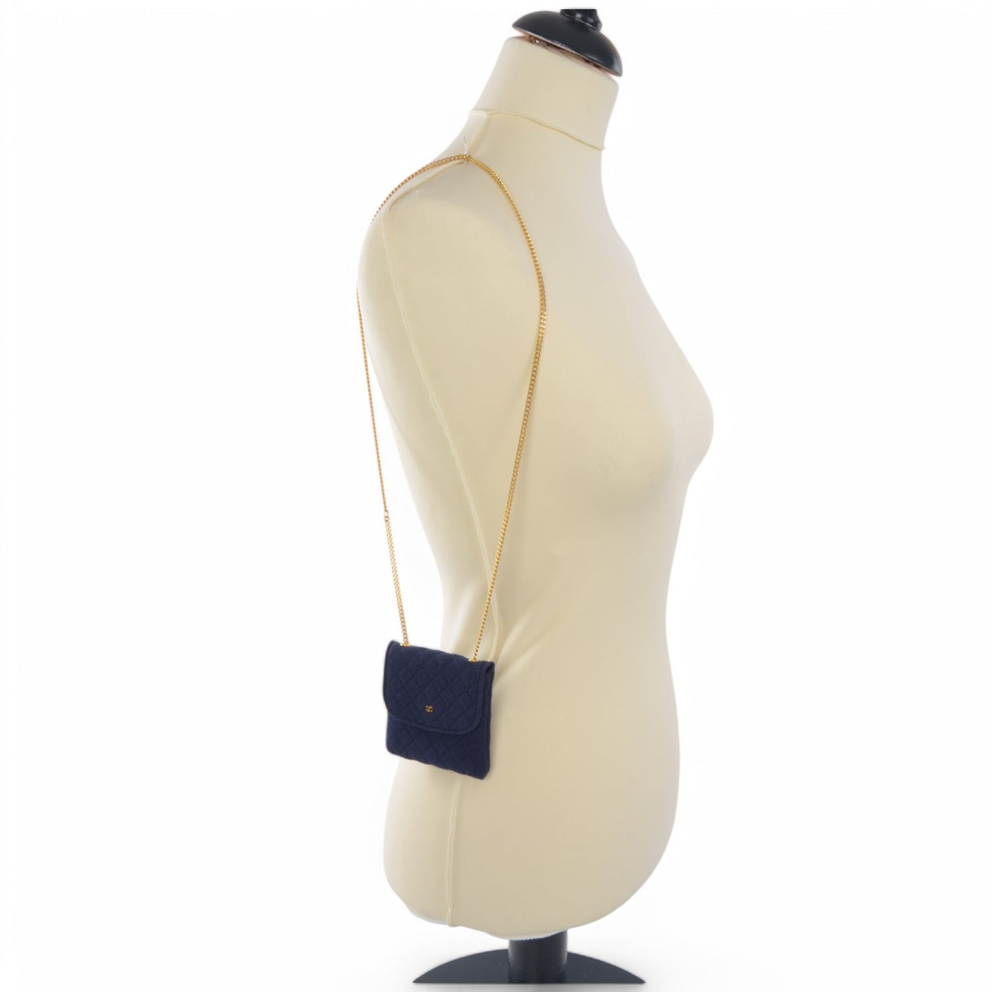 Chanel Micro Mini Matelasse Bag Chain Bag Coco Mark Shoulder Pouch Navy Vintage