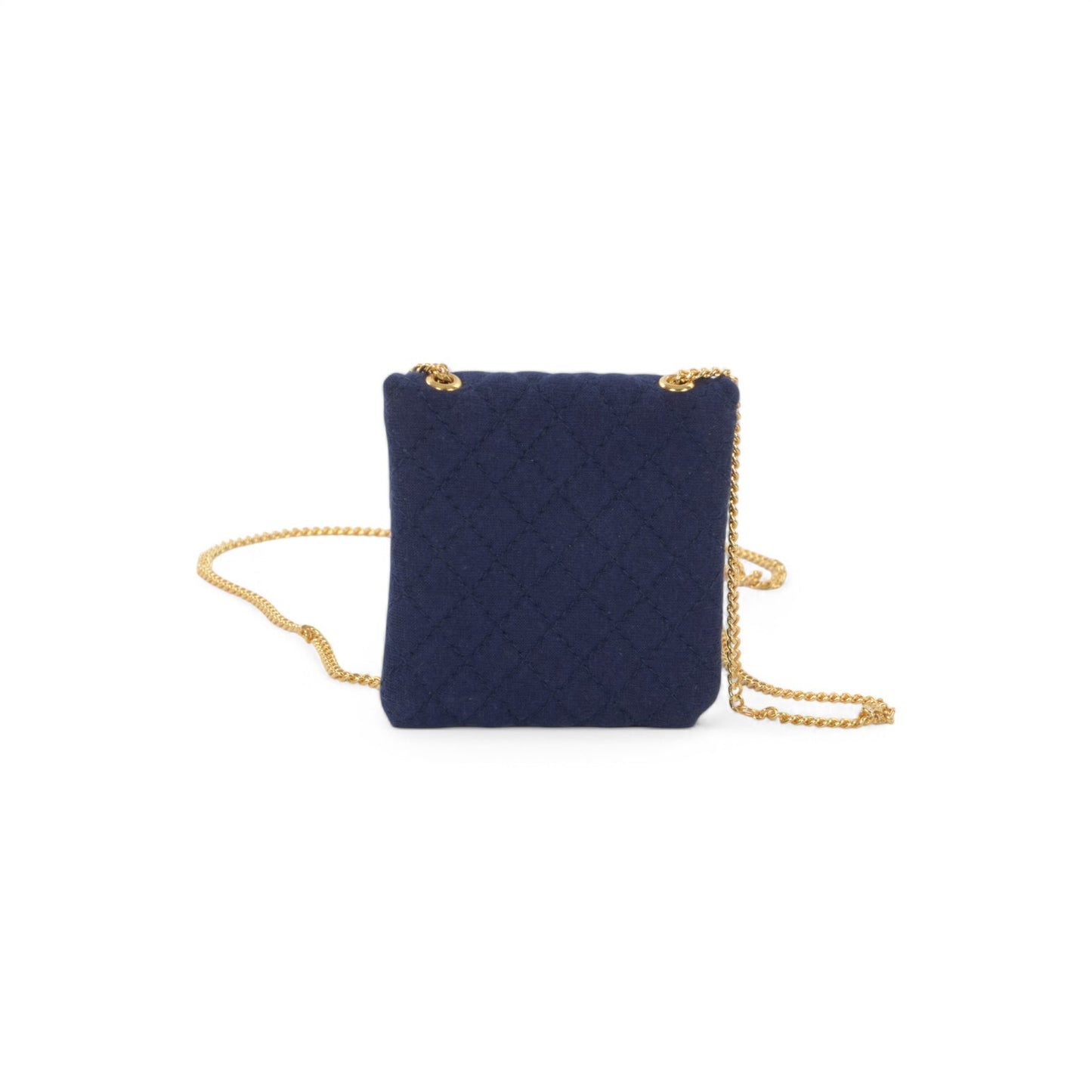 Chanel Micro Mini Matelasse Bag Chain Bag Coco Mark Shoulder Pouch Navy Vintage