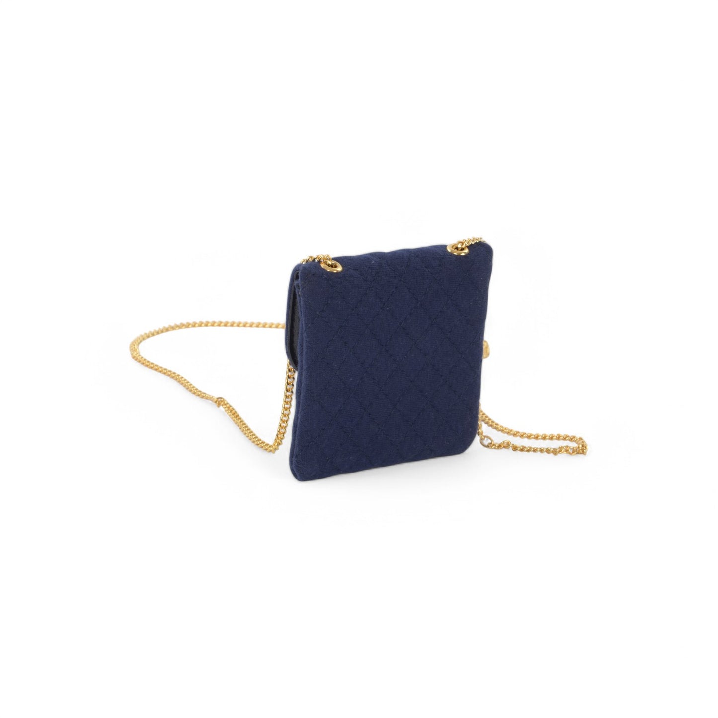 Chanel Micro Mini Matelasse Bag Chain Bag Coco Mark Shoulder Pouch Navy Vintage