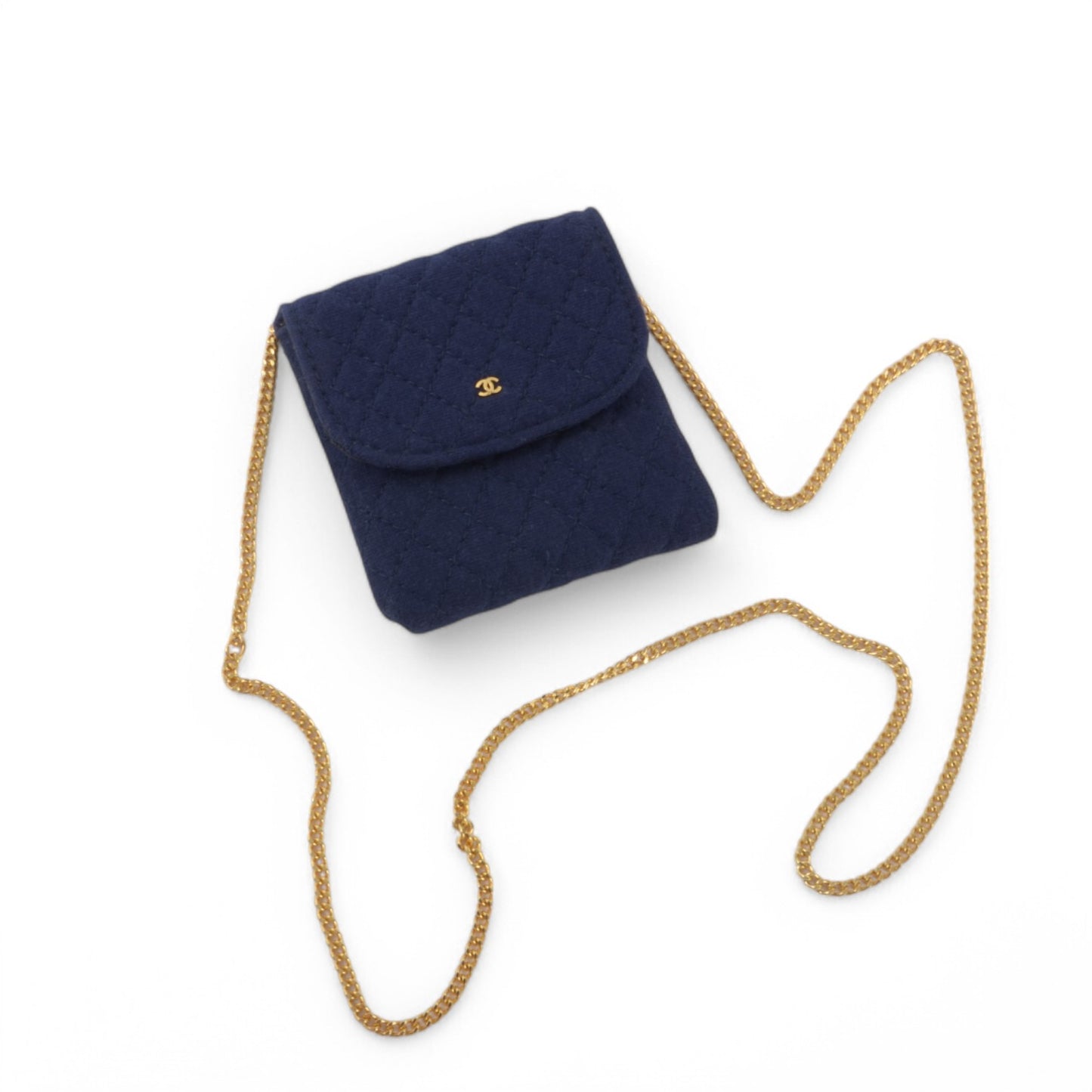 Chanel Micro Mini Matelasse Bag Chain Bag Coco Mark Shoulder Pouch Navy Vintage