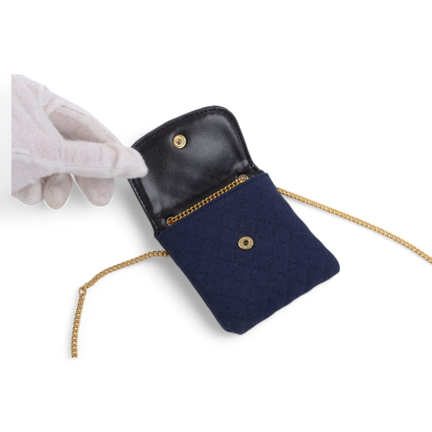 Chanel Micro Mini Matelasse Bag Chain Bag Coco Mark Shoulder Pouch Navy Vintage