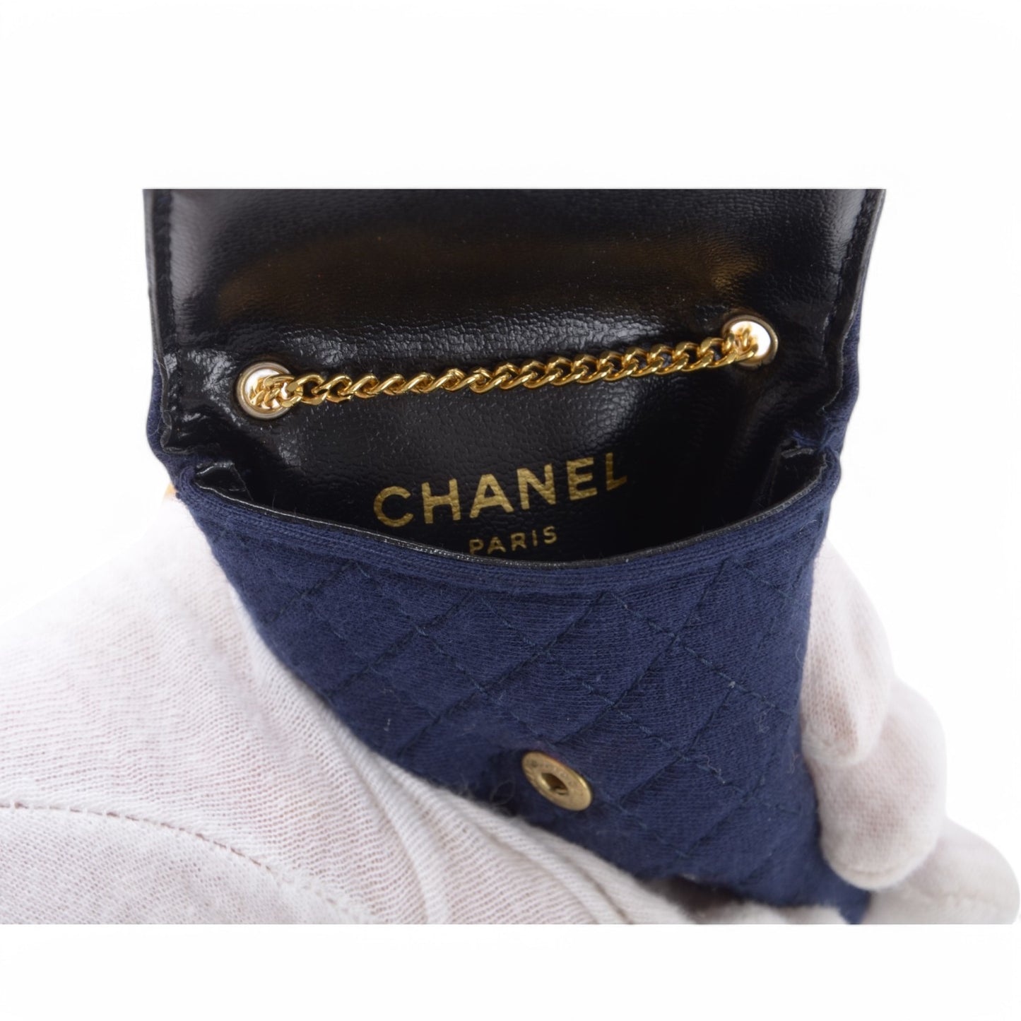Chanel Micro Mini Matelasse Bag Chain Bag Coco Mark Shoulder Pouch Navy Vintage