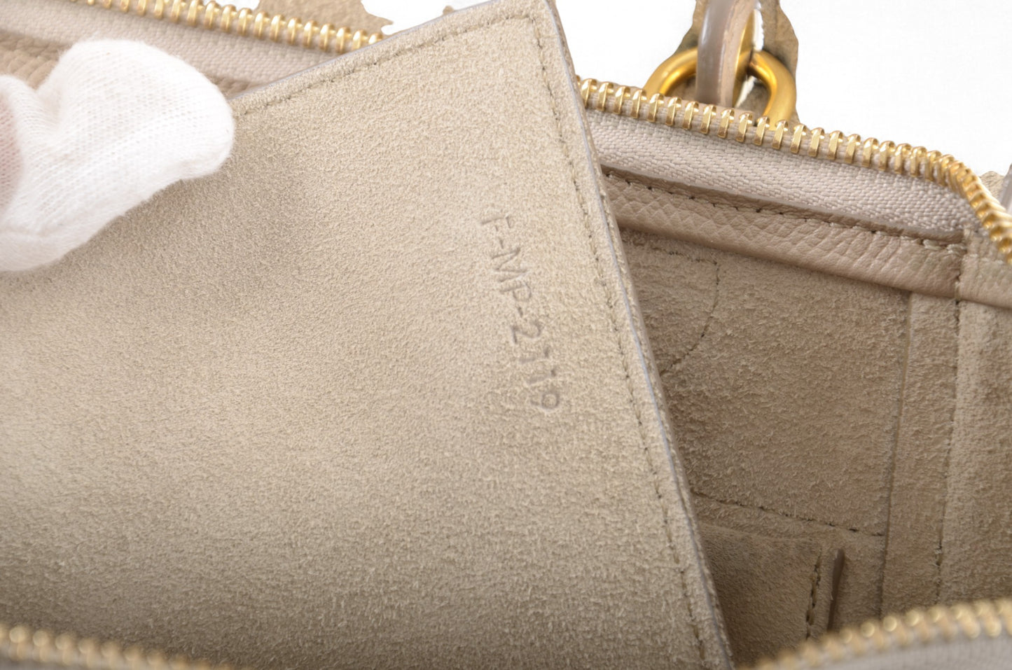Celine Micro Belt Bag 2-Way Shoulder Bag Handbag Beige Grained Calfskin Crossbody Designer