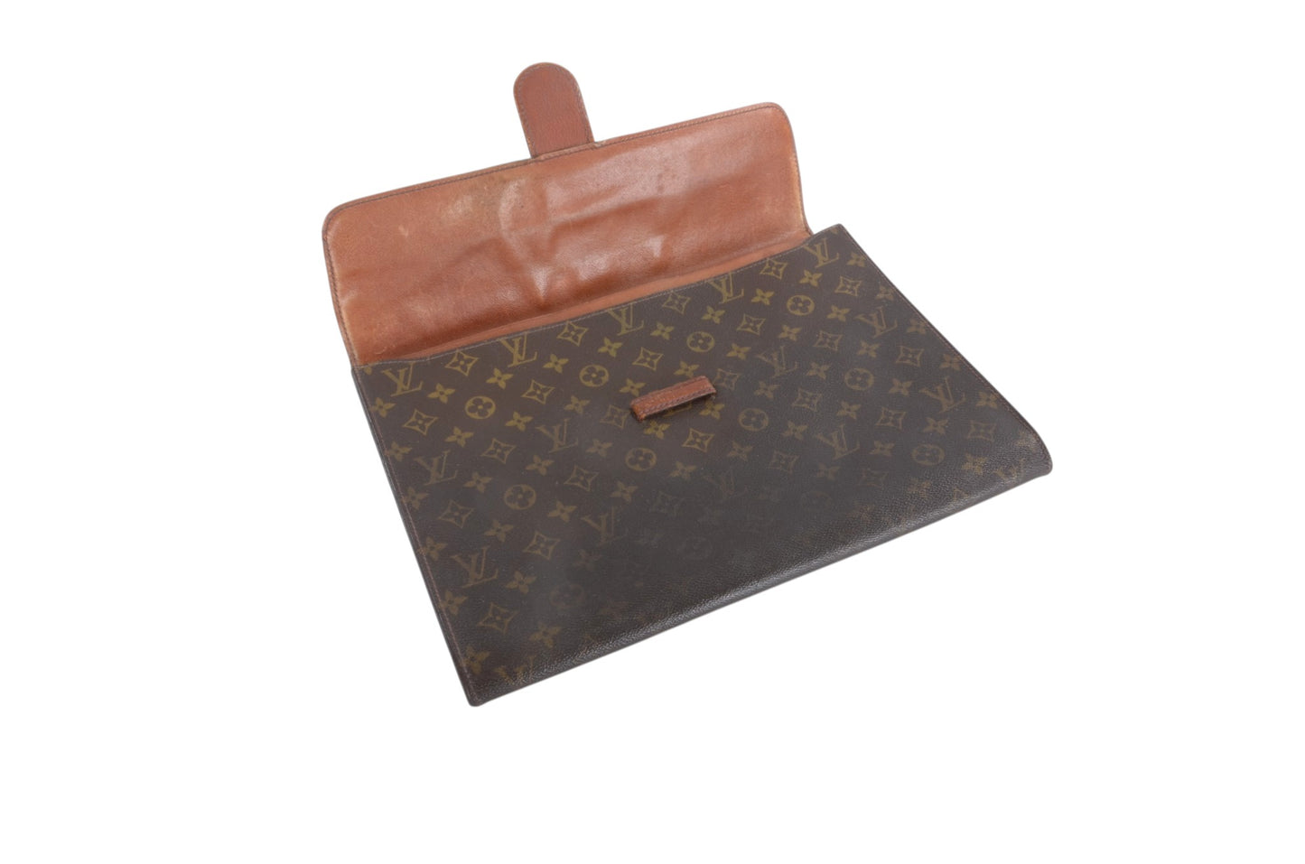 Louis Vuitton Poche Ministre Laptop Document Bag Case Monogram Vintage Business Computer Bag Canvas Leather Designer Classic