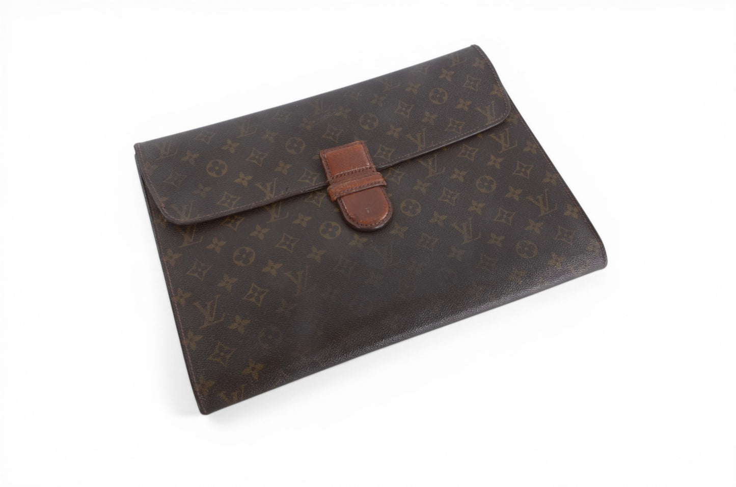 Louis Vuitton Poche Ministre Laptop Document Bag Case Monogram Vintage Business Computer Bag Canvas Leather Designer Classic