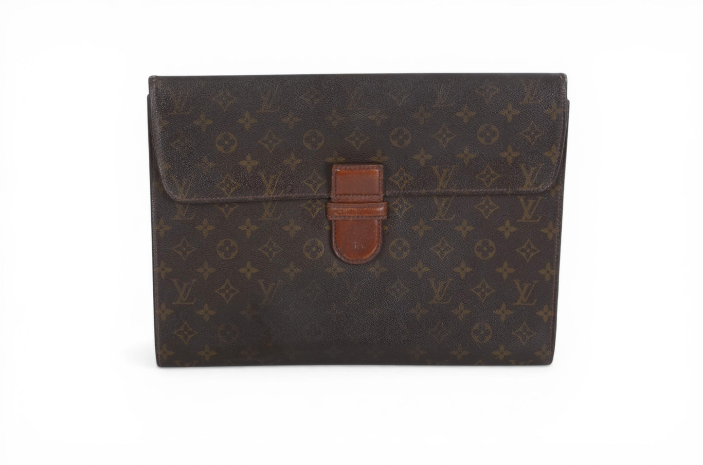 Louis Vuitton Poche Ministre Laptop Document Bag Case Monogram Vintage Business Computer Bag Canvas Leather Designer Classic