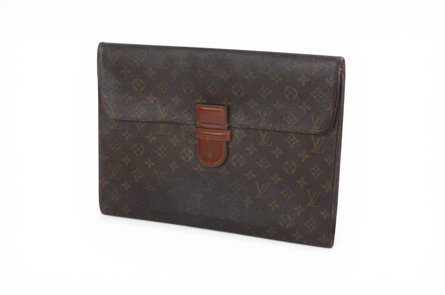 Louis Vuitton Poche Ministre Laptop Document Bag Case Monogram Vintage Business Computer Bag Canvas Leather Designer Classic