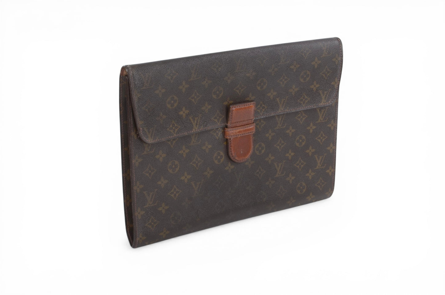 Louis Vuitton Poche Ministre Laptop Document Bag Case Monogram Vintage Business Computer Bag Canvas Leather Designer Classic