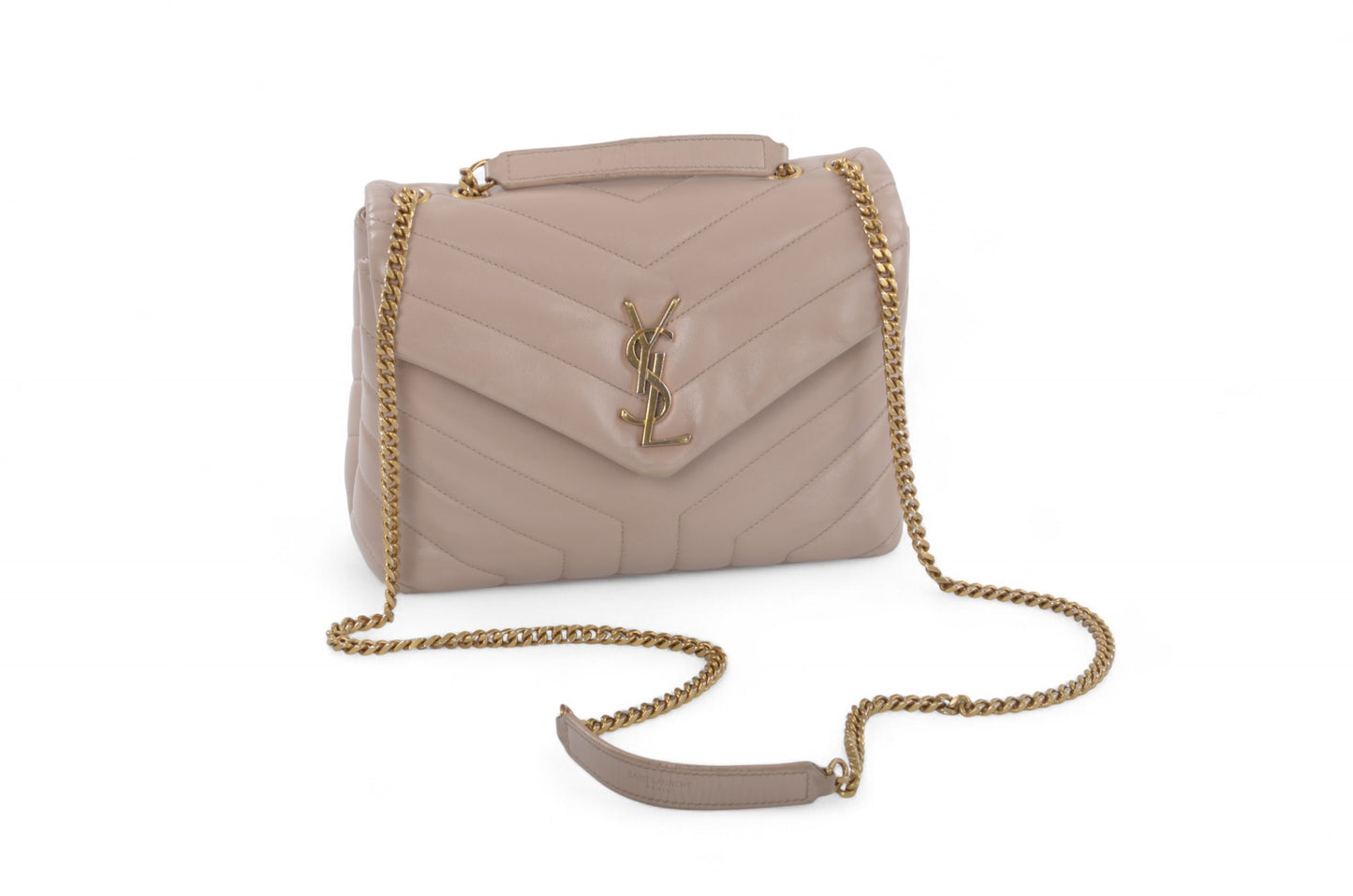 Saint Laurent LouLou Small Chain Bag Shoulder Crossbody Lou Lou YSL Beige Designer Classic