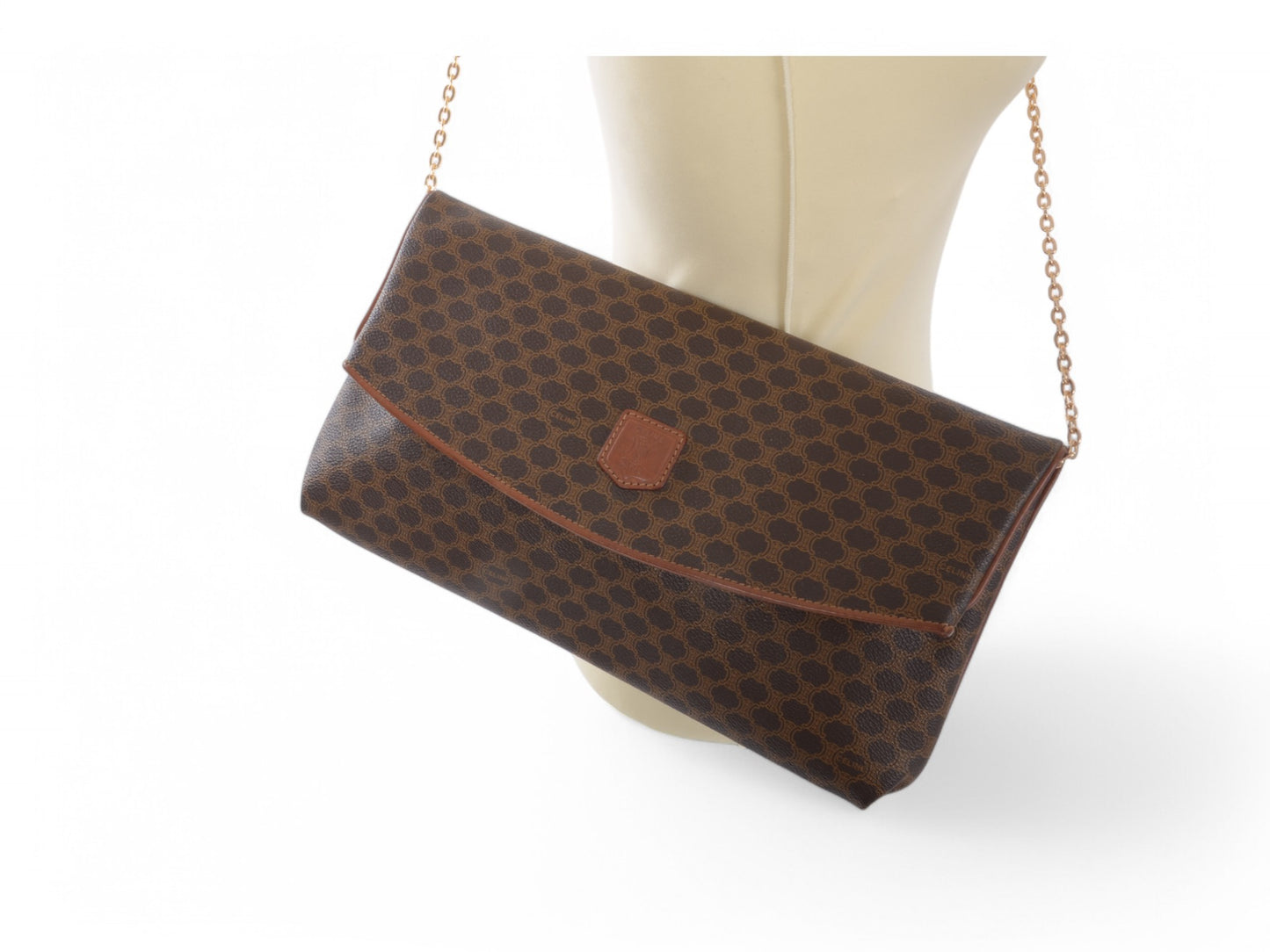 Celine Triomphe Vintage Clutch Bag Crossbody Toiletry Makeup Cosmetic Bag Pouch