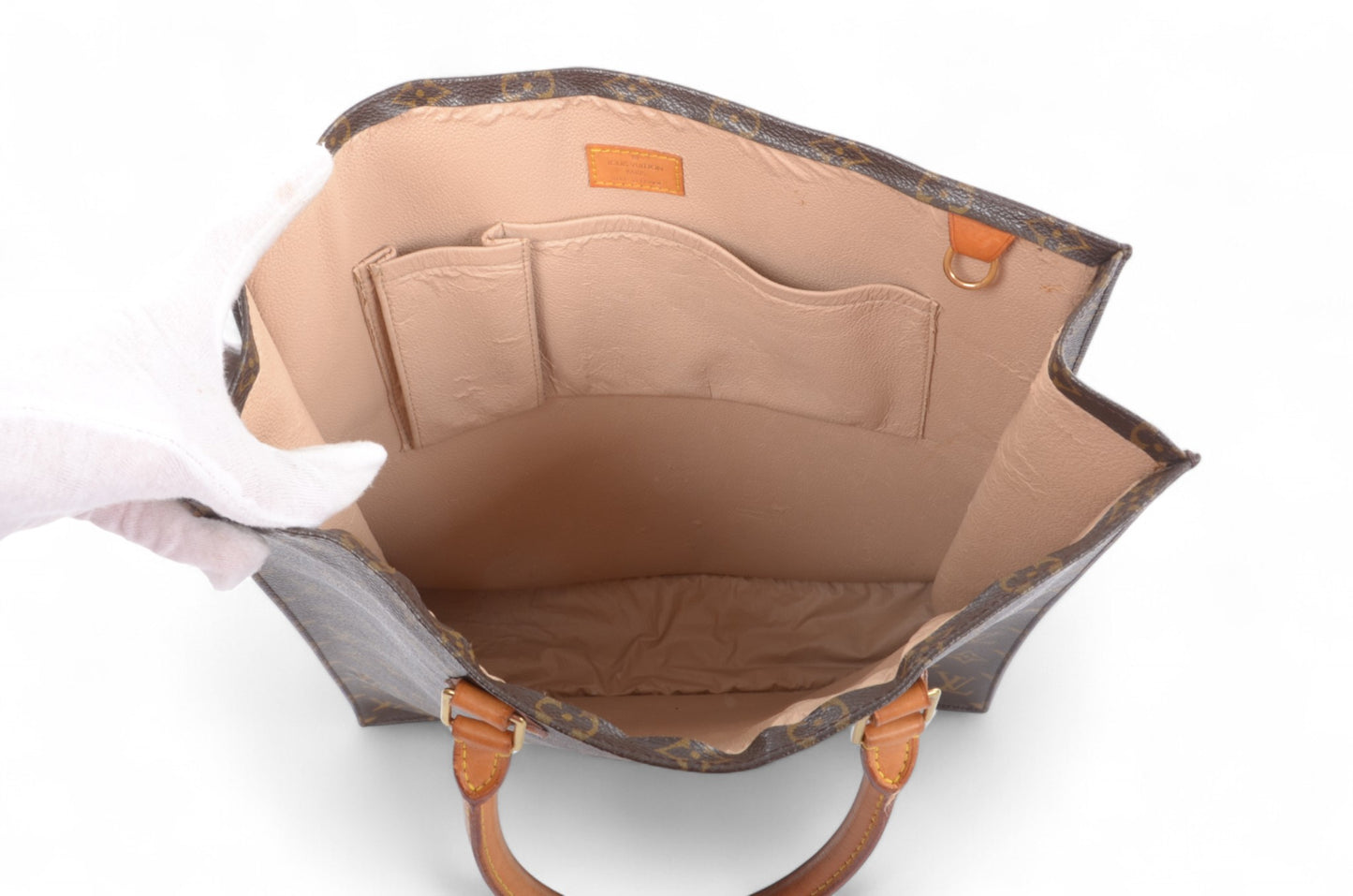 Louis Vuitton Sac Plat Handbag Monogram Canvas Bag Vintage Designer Classic