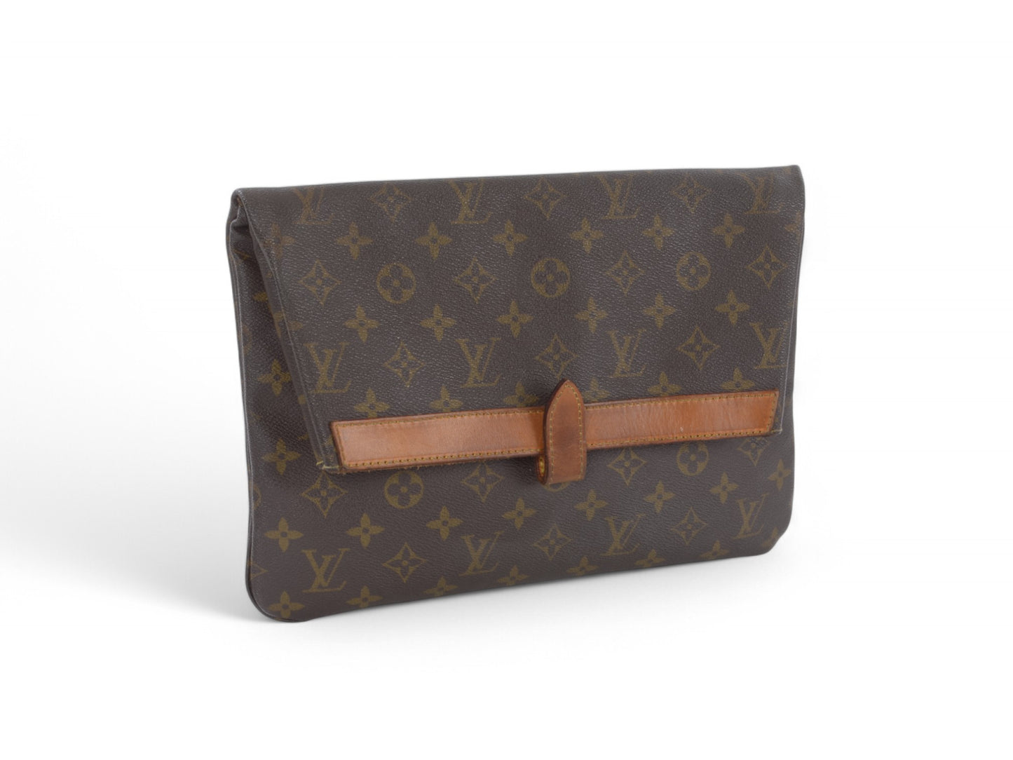 Louis Vuitton Pliant Pliante Pochette Bag Monogram Vintage Crossbody Bag Clutch Canvas Brown