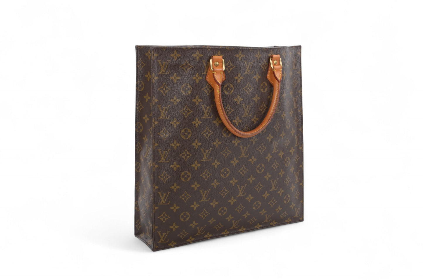 Louis Vuitton Sac Plat Handbag Monogram Canvas Bag Vintage Designer Classic