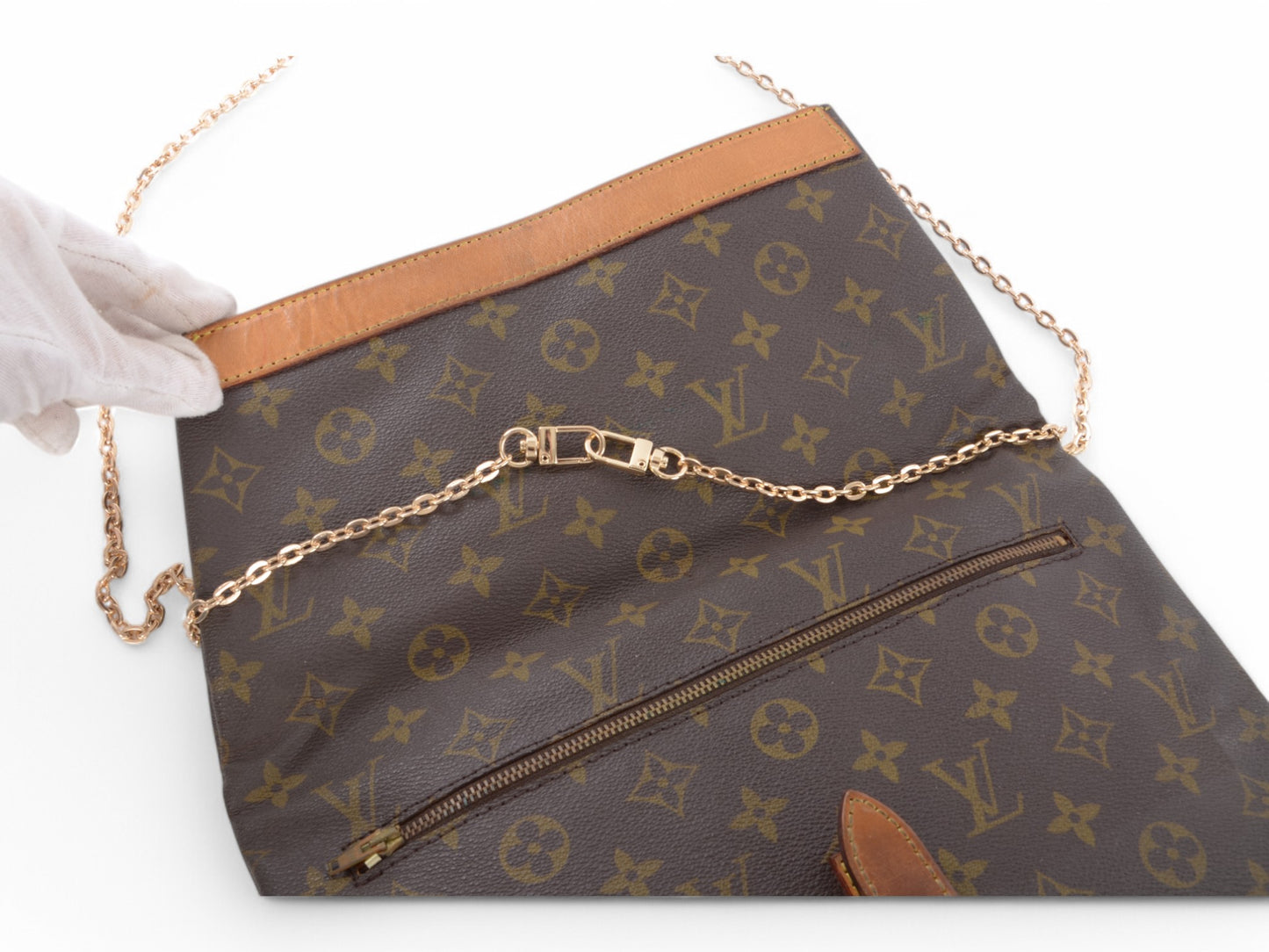 Louis Vuitton Pliant Pliante Pochette Bag Monogram Vintage Crossbody Bag Clutch Canvas Brown