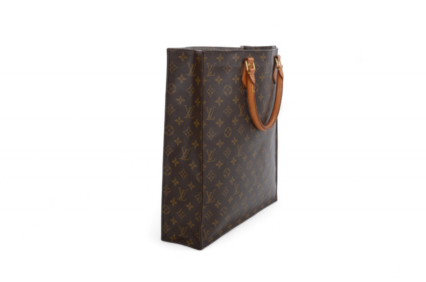 Louis Vuitton Sac Plat Handbag Monogram Canvas Bag Vintage Designer Classic