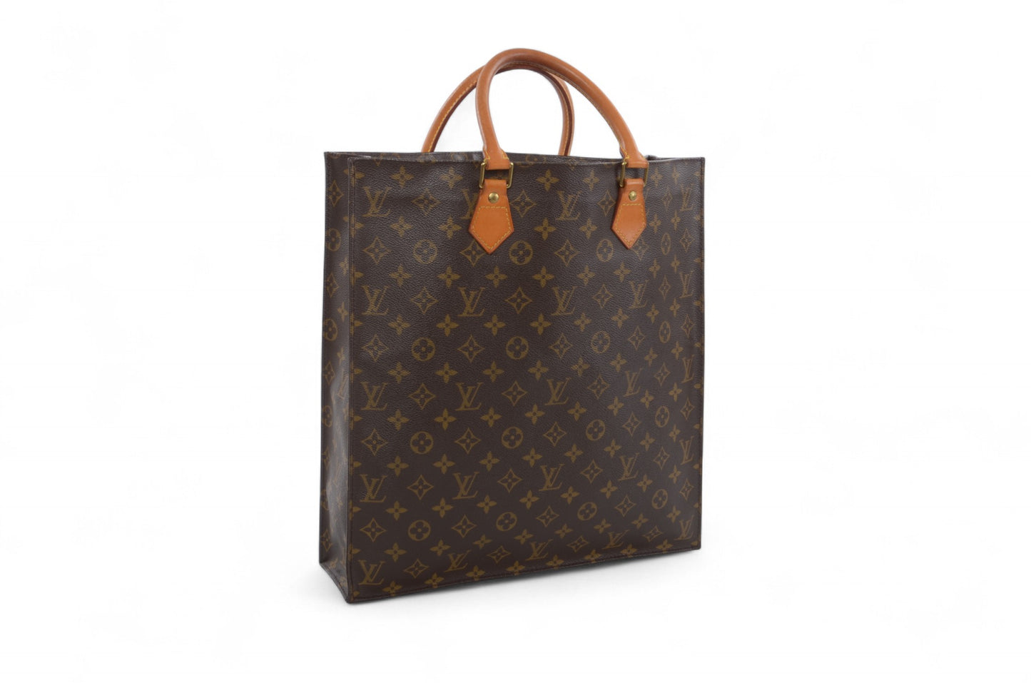 Louis Vuitton Sac Plat Handbag Monogram Canvas Bag Vintage Designer Classic