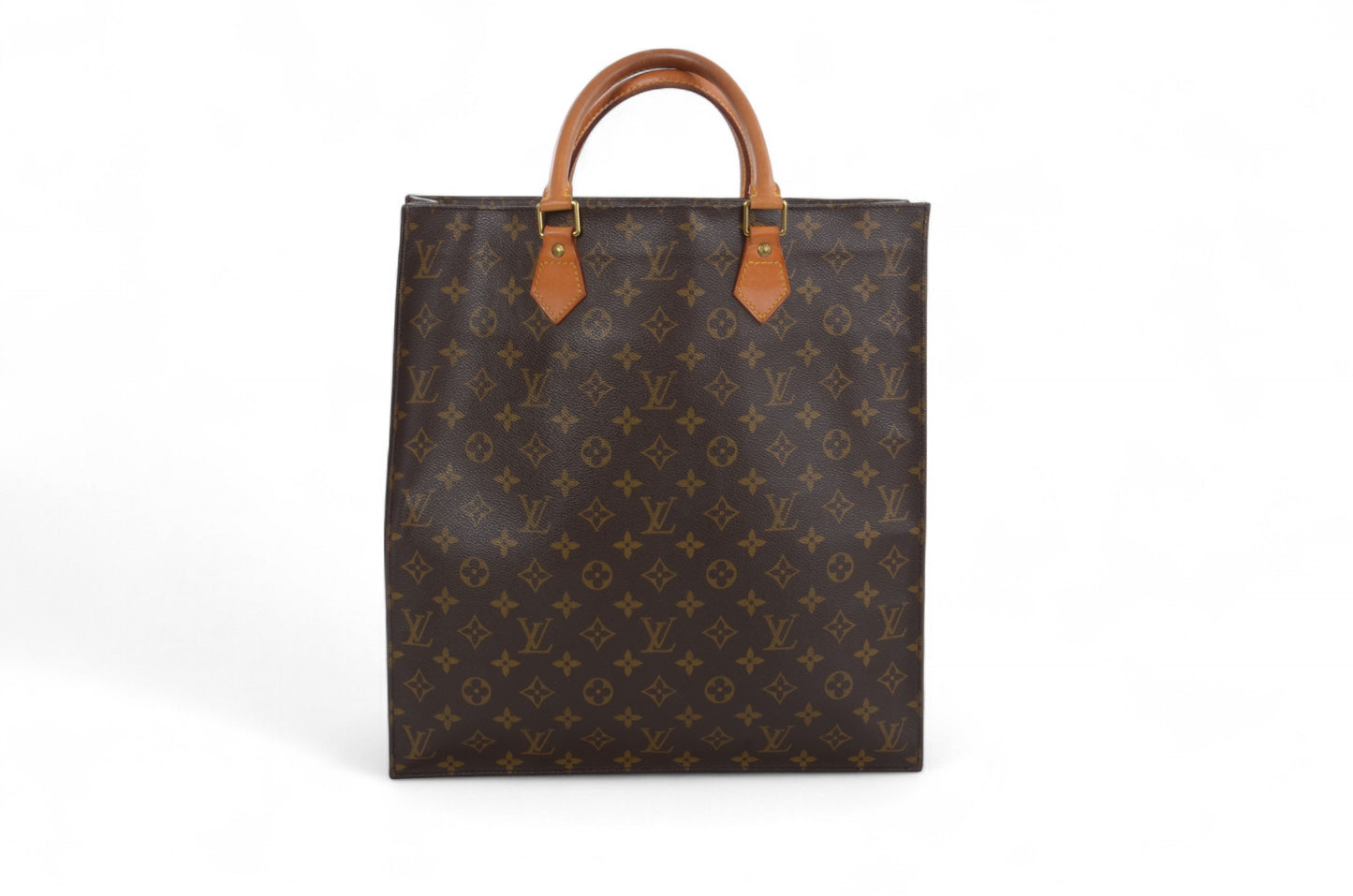 Louis Vuitton Sac Plat Handbag Monogram Canvas Bag Vintage Designer Classic