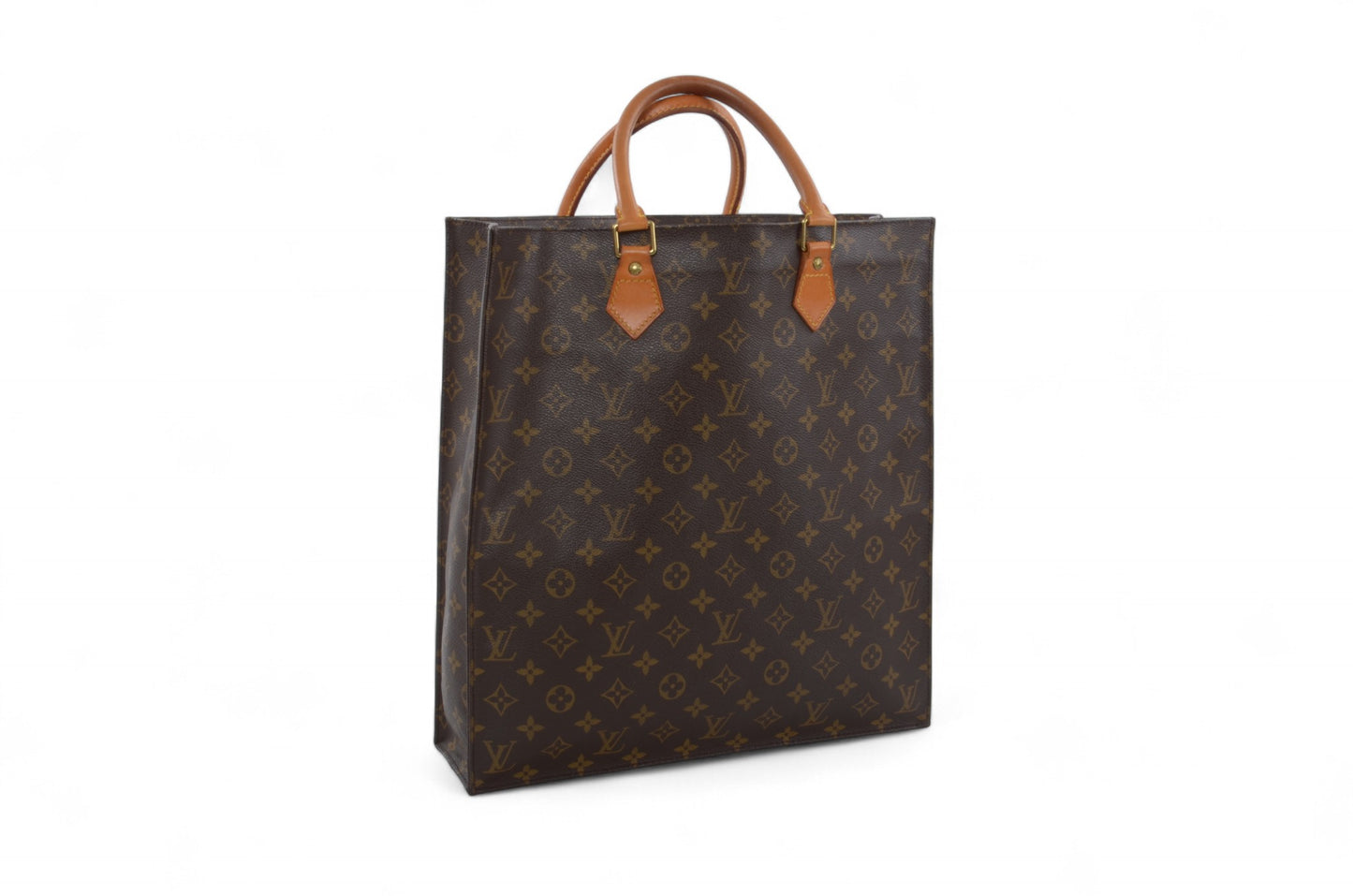Louis Vuitton Sac Plat Handbag Monogram Canvas Bag Vintage Designer Classic