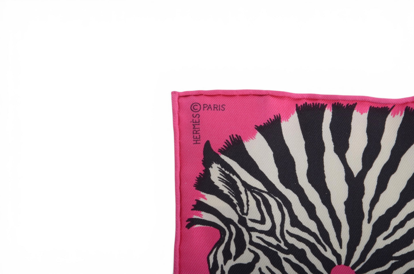 Hermès Fuchsia Zebra Pegasus Small Scarf 100% Silk Multicolor Pink Designer Classic