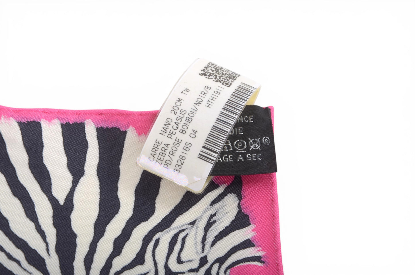 Hermès Fuchsia Zebra Pegasus Small Scarf 100% Silk Multicolor Pink Designer Classic