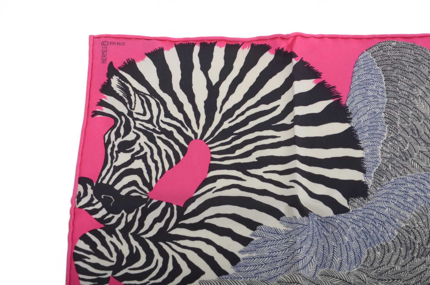 Hermès Fuchsia Zebra Pegasus Small Scarf 100% Silk Multicolor Pink Designer Classic