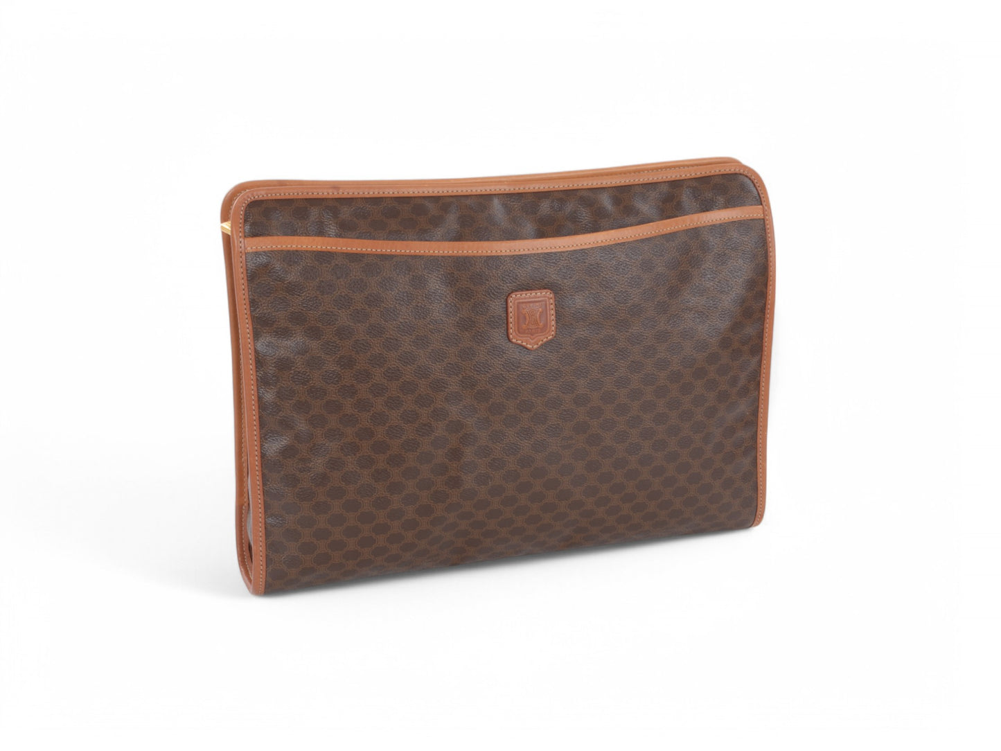 Celine Vintage Triomphe Business Laptop Document Bag Briefcase Clutch Macadam Monogram