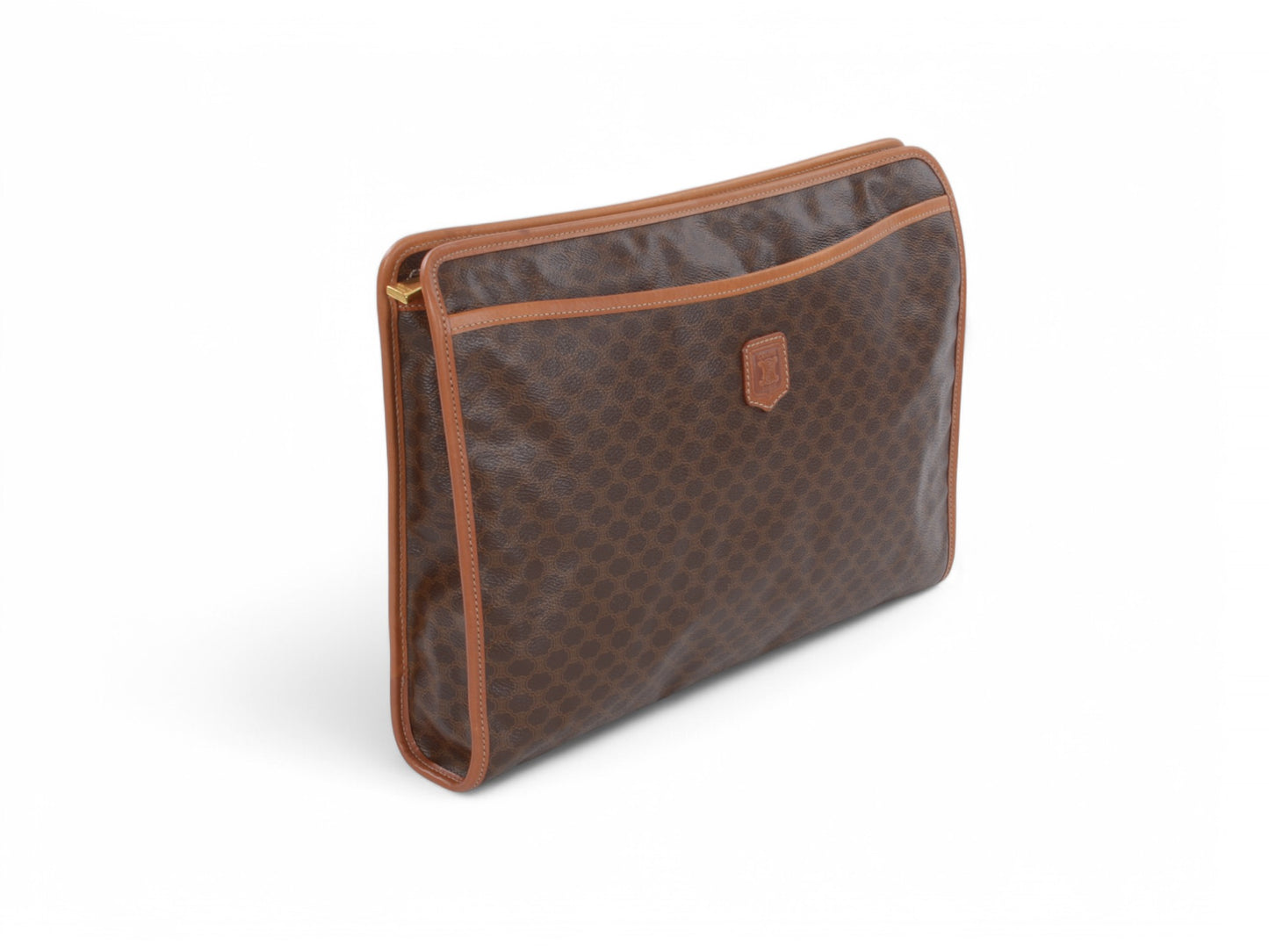 Celine Vintage Triomphe Business Laptop Document Bag Briefcase Clutch Macadam Monogram