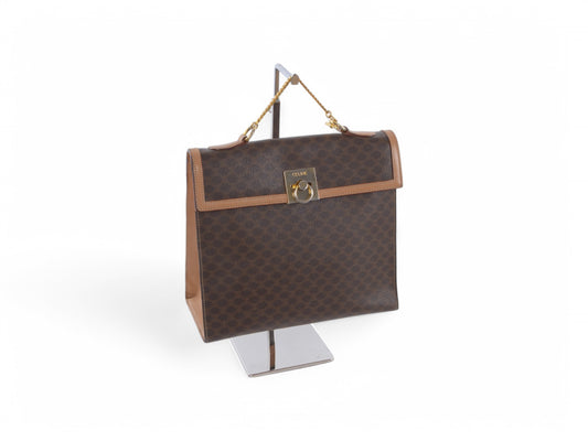 Celine Vintage Triomphe Handbag Shoulder Chain Bag Macadam Monogram
