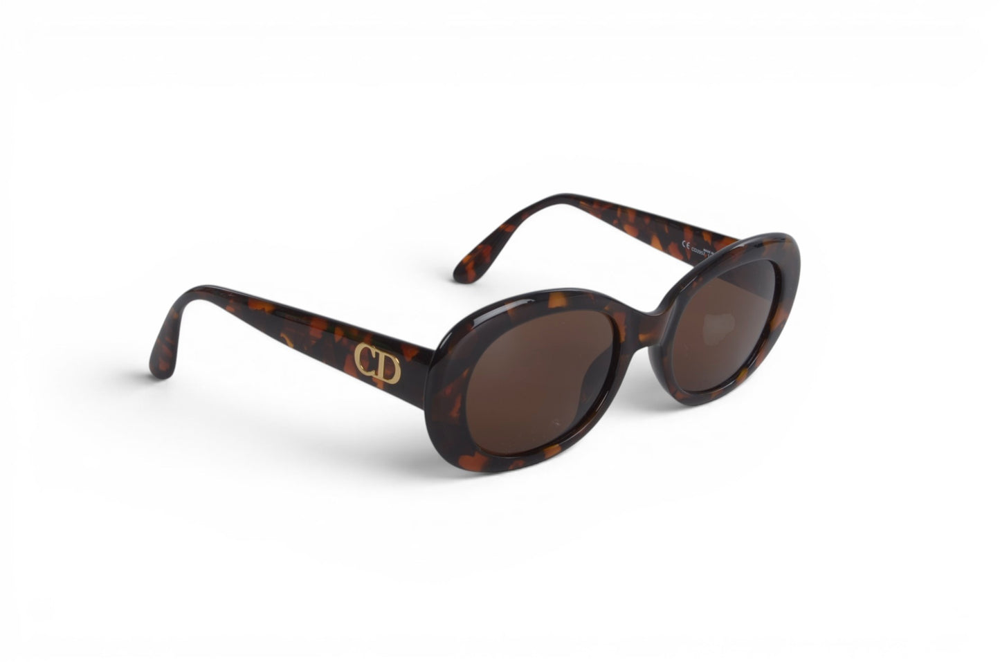 Christian Dior Sunglasses Oval frame Tortoiseshell Eyewear Glasses Logo Women's Brown Designer Classic