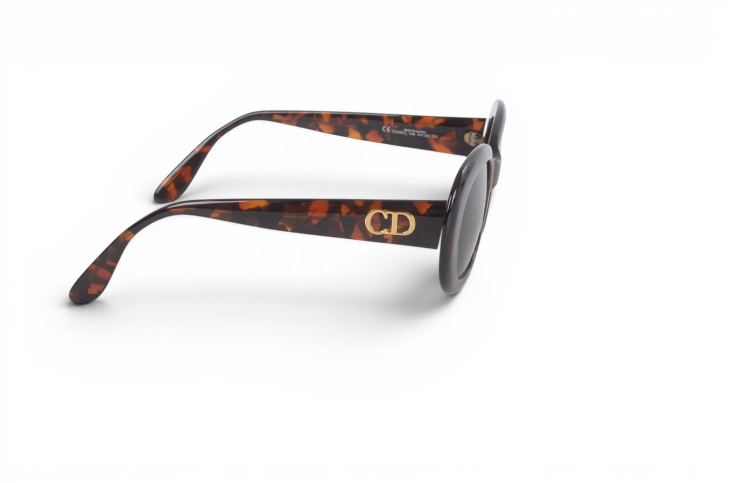 Christian Dior Sunglasses Oval frame Tortoiseshell Eyewear Glasses Logo Women's Brown Designer Classic