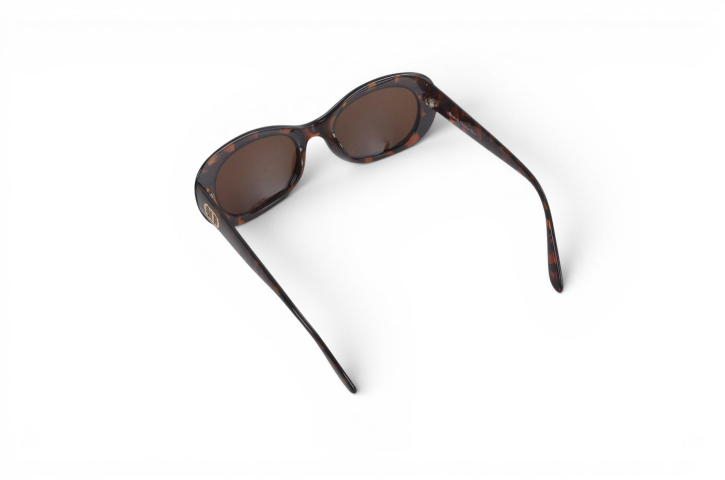 Christian Dior Sunglasses Oval frame Tortoiseshell Eyewear Glasses Logo Women's Brown Designer Classic