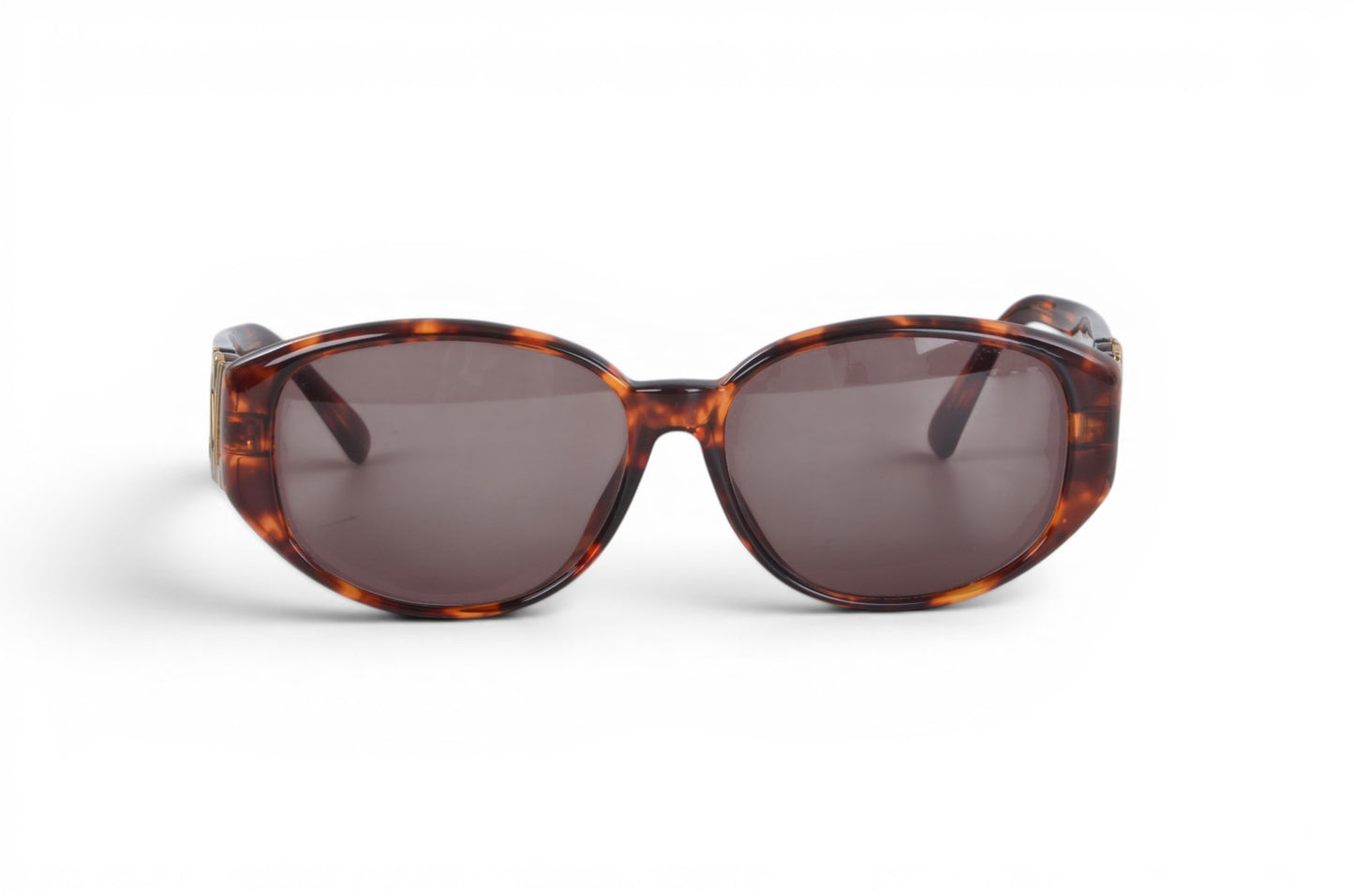 Saint Laurent YSL Sunglasses Tortoiseshell Eyewear Glasses Logo Women's Brown Designer Classic