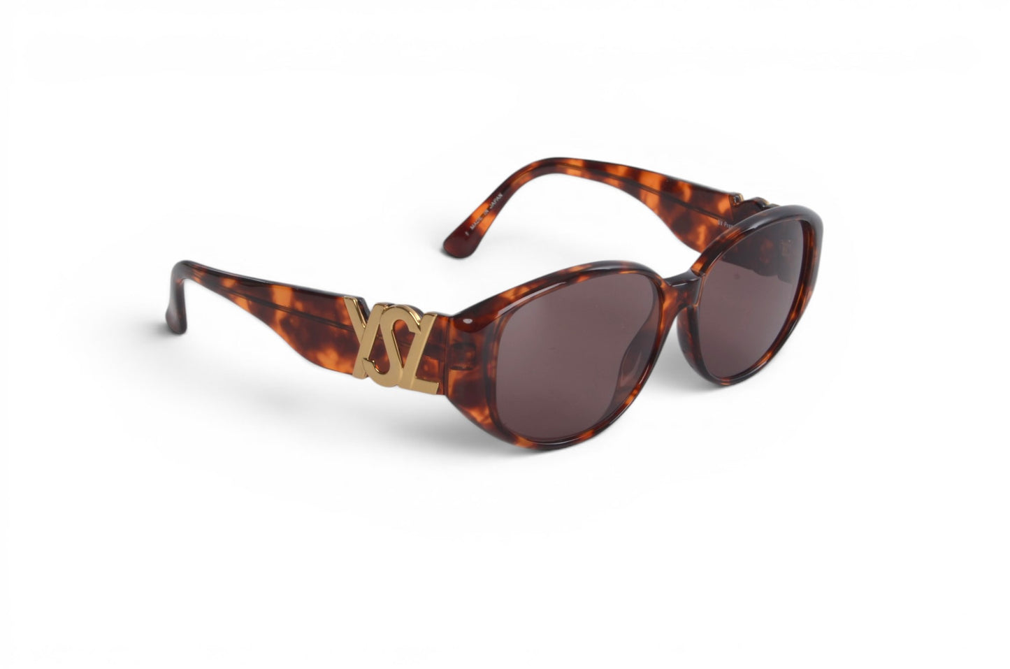 Saint Laurent YSL Sunglasses Tortoiseshell Eyewear Glasses Logo Women's Brown Designer Classic