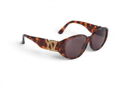 Saint Laurent YSL Sunglasses Tortoiseshell Eyewear Glasses Logo Women's Brown Designer Classic