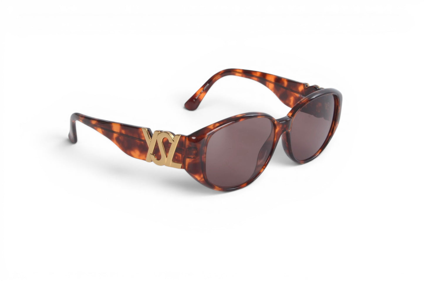 Saint Laurent YSL Sunglasses Tortoiseshell Eyewear Glasses Logo Women's Brown Designer Classic