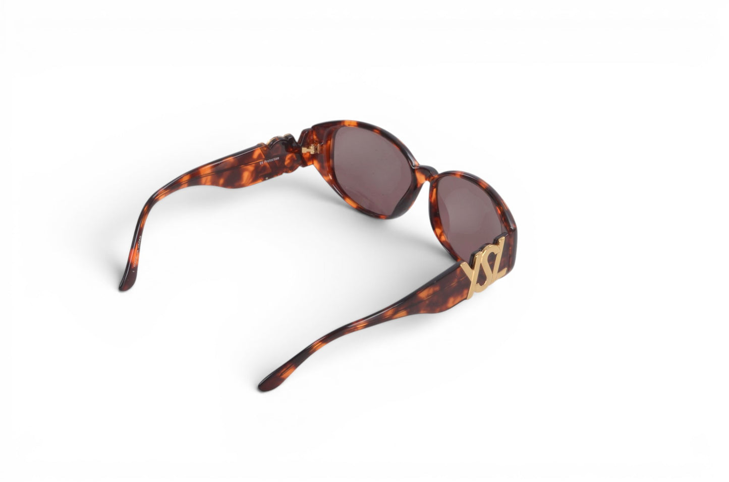 Saint Laurent YSL Sunglasses Tortoiseshell Eyewear Glasses Logo Women's Brown Designer Classic