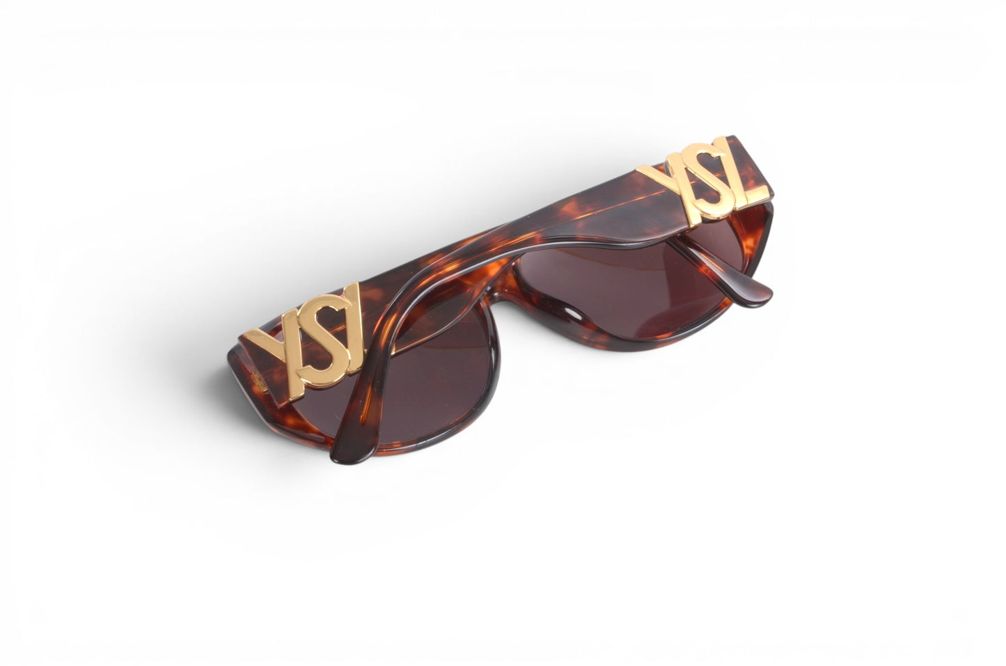 Saint Laurent YSL Sunglasses Tortoiseshell Eyewear Glasses Logo Women's Brown Designer Classic